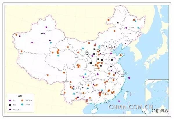 全国重要能源资源基地示意图